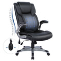 High Back Ergonomic Leather Office Chair with Flip-up Arms A581