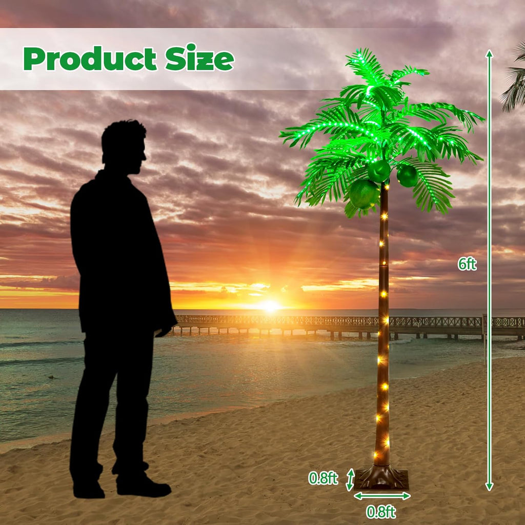 6FT Lighted Artificial Palm Tree with 309 LED Lights L637651