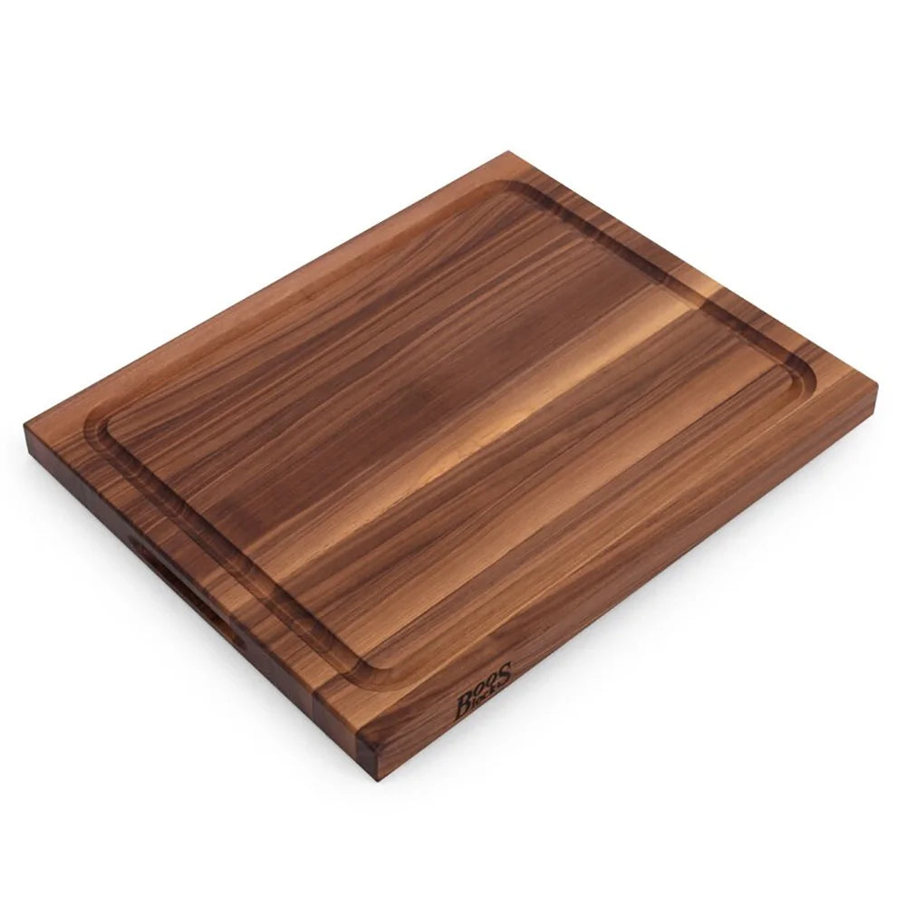Walnut Wood 21 Inch Reversible Carving Board & 3 Piece Care Set J695570