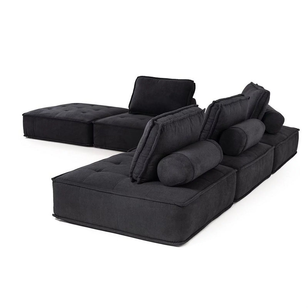 Black 5-Piece Modular Sectional Sofa Z7963