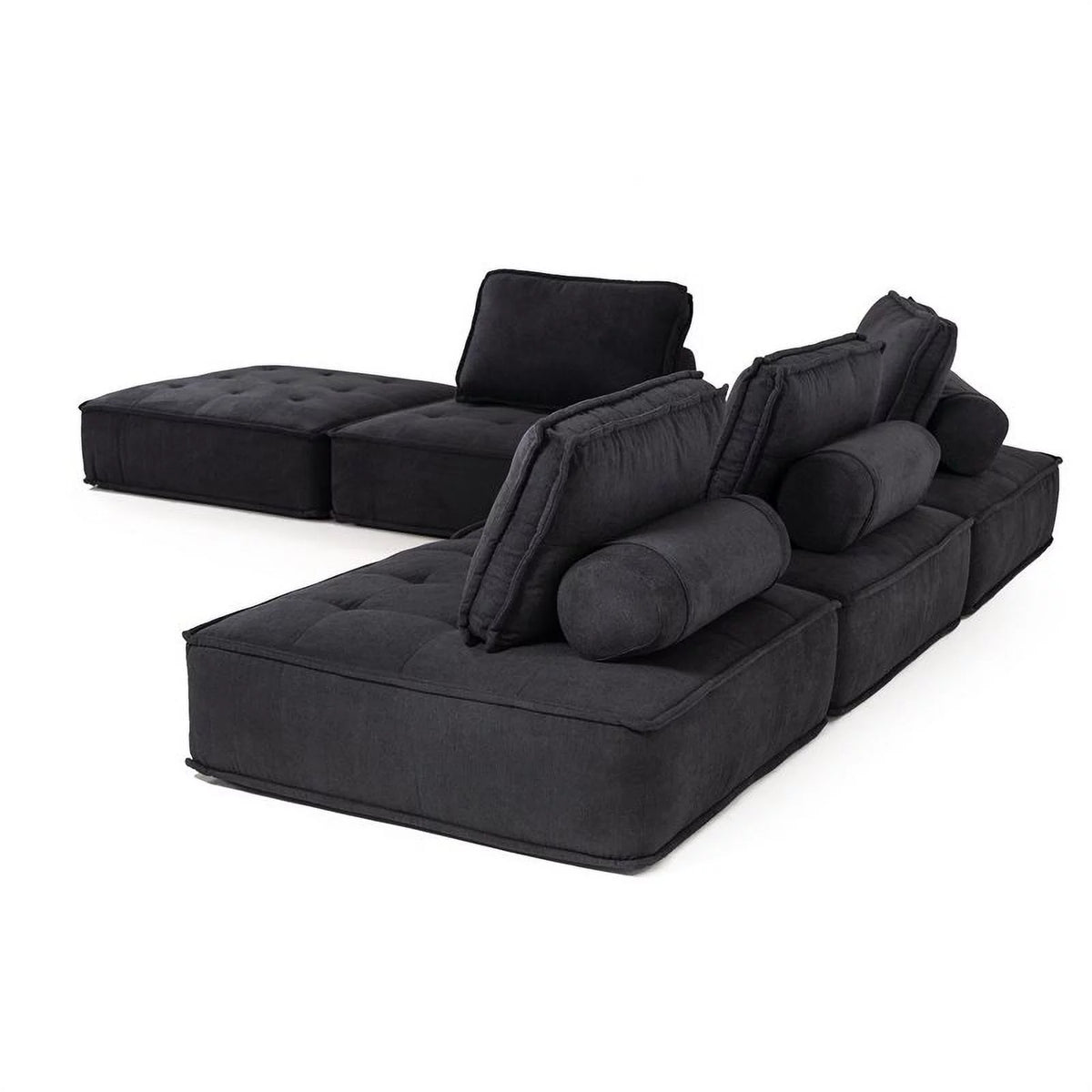 Black 5-Piece Modular Sectional Sofa Z7963
