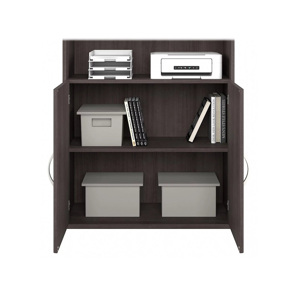 Tall 5 Shelf Bookcase with Doors Engineered Wood L29184