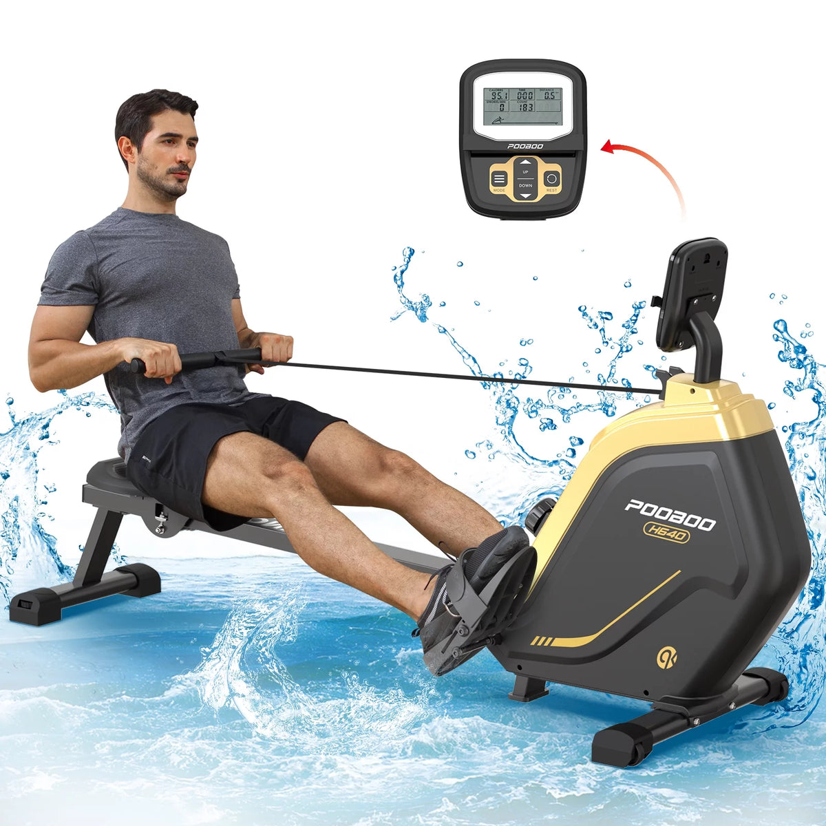 Rowing Machine with Digital Monitor and Electromagnetic Resistance Z3831