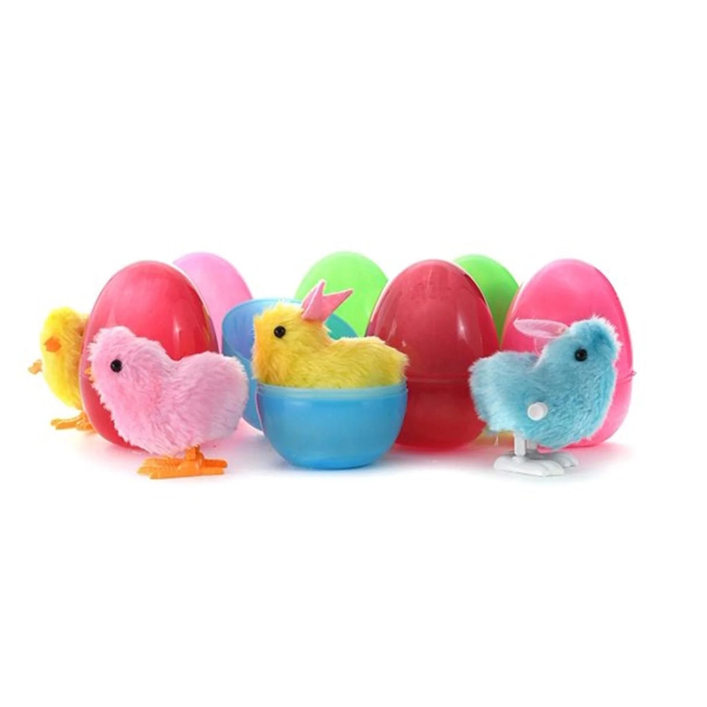 Easter Chain Rabbit Wind Up Toy 8PCS Plastic Egg Cartridge Toy V708