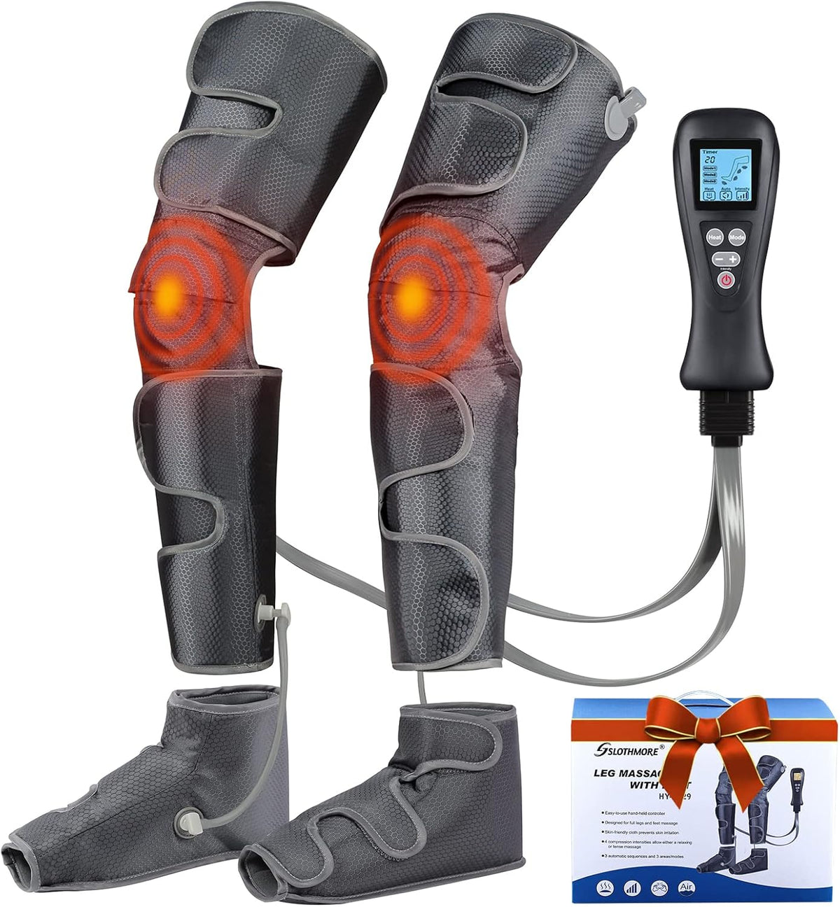 Leg Massager with Air Compression, 2 Heat Levels, 4 Modes 4 Intensities F100788