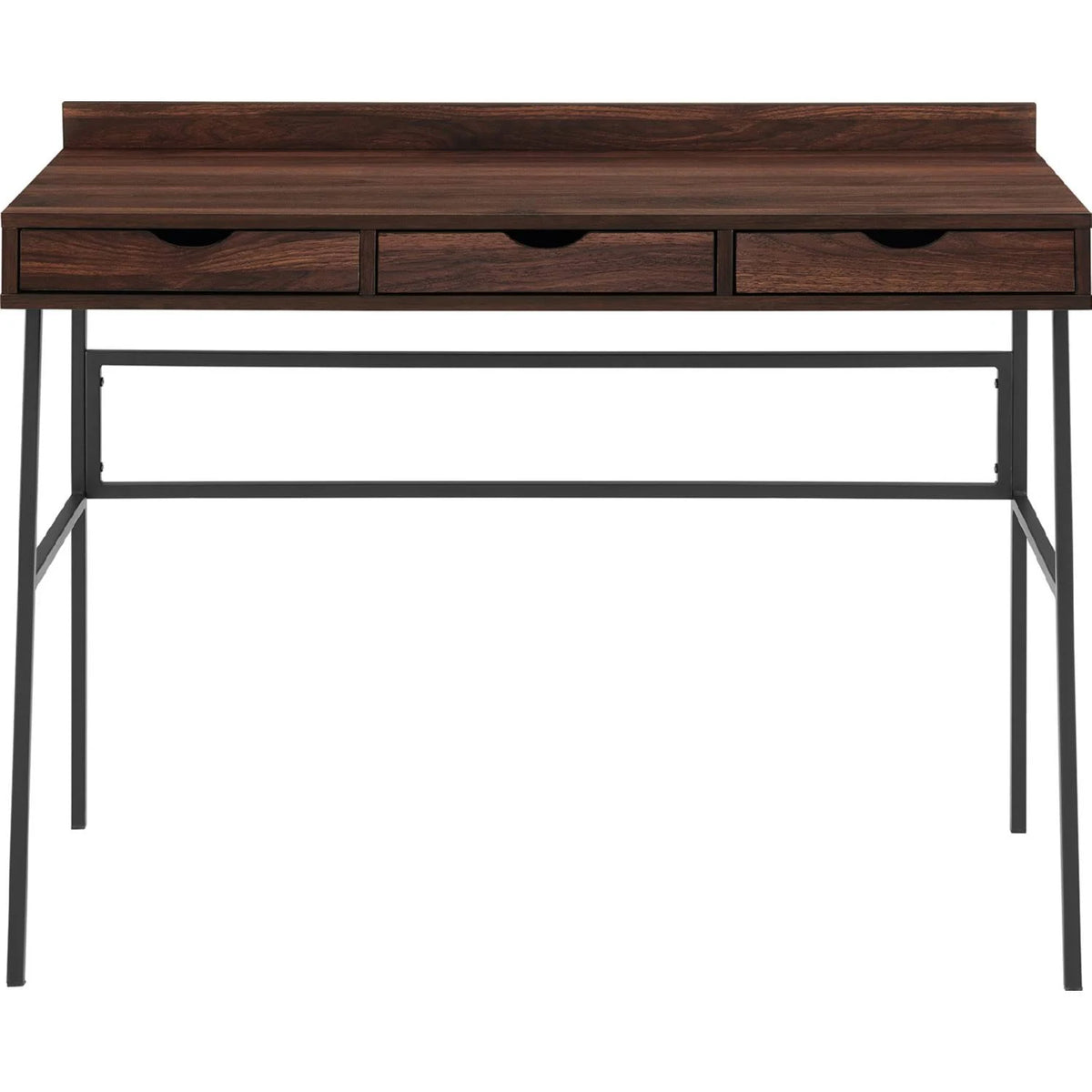42x22 3-Drawer Angled Front Desk Dark Walnut F49051