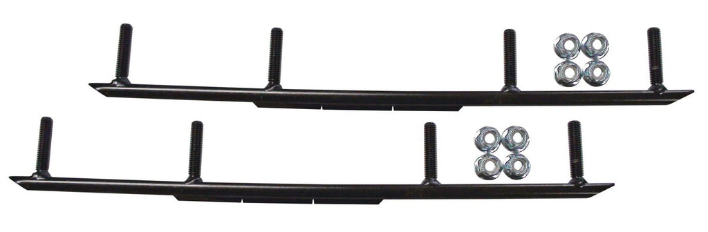 Black MTX Snowmobile Skis with 4" Round Bars Complete Kit O463