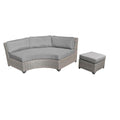 2 Piece Curved Armless Patio Sofa with Ottoman O8824