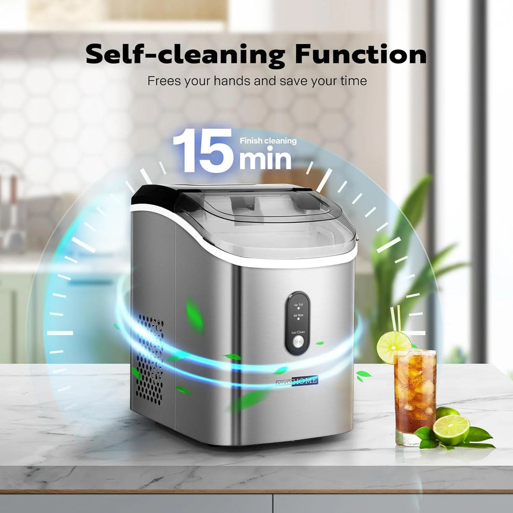 Countertop Nugget Ice Maker with Scoop and Self Cleaning Z310