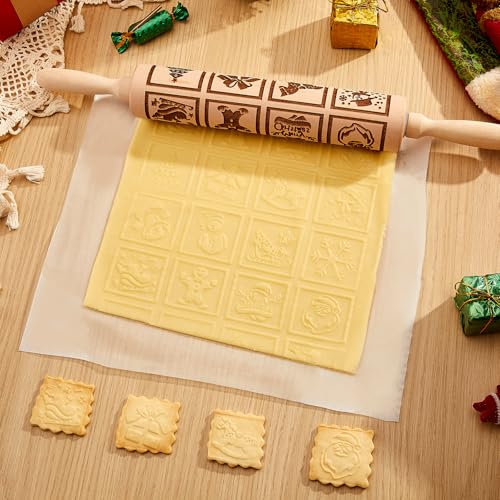 Wooden Embossed Rolling Pin Q16509