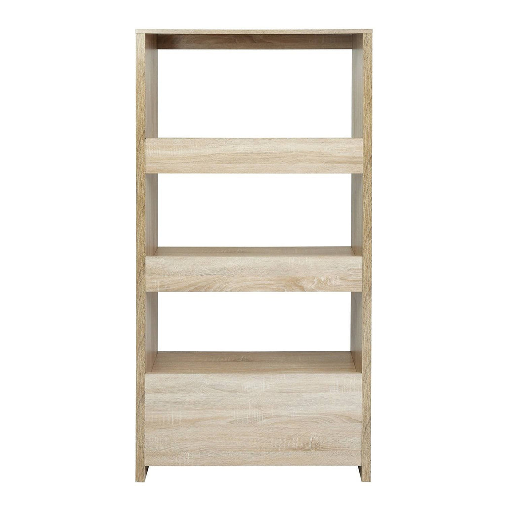 3-Shelf Bookcase with Drawers - Oak Q84638