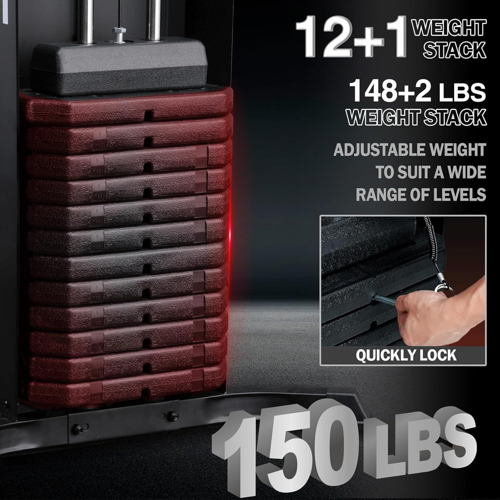 Multifunctional Home Gym Equipment with 150LBS Weight Stack Q179451
