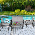 4 PCS Patio Furniture Set Sofa Coffee Table Gray N31913