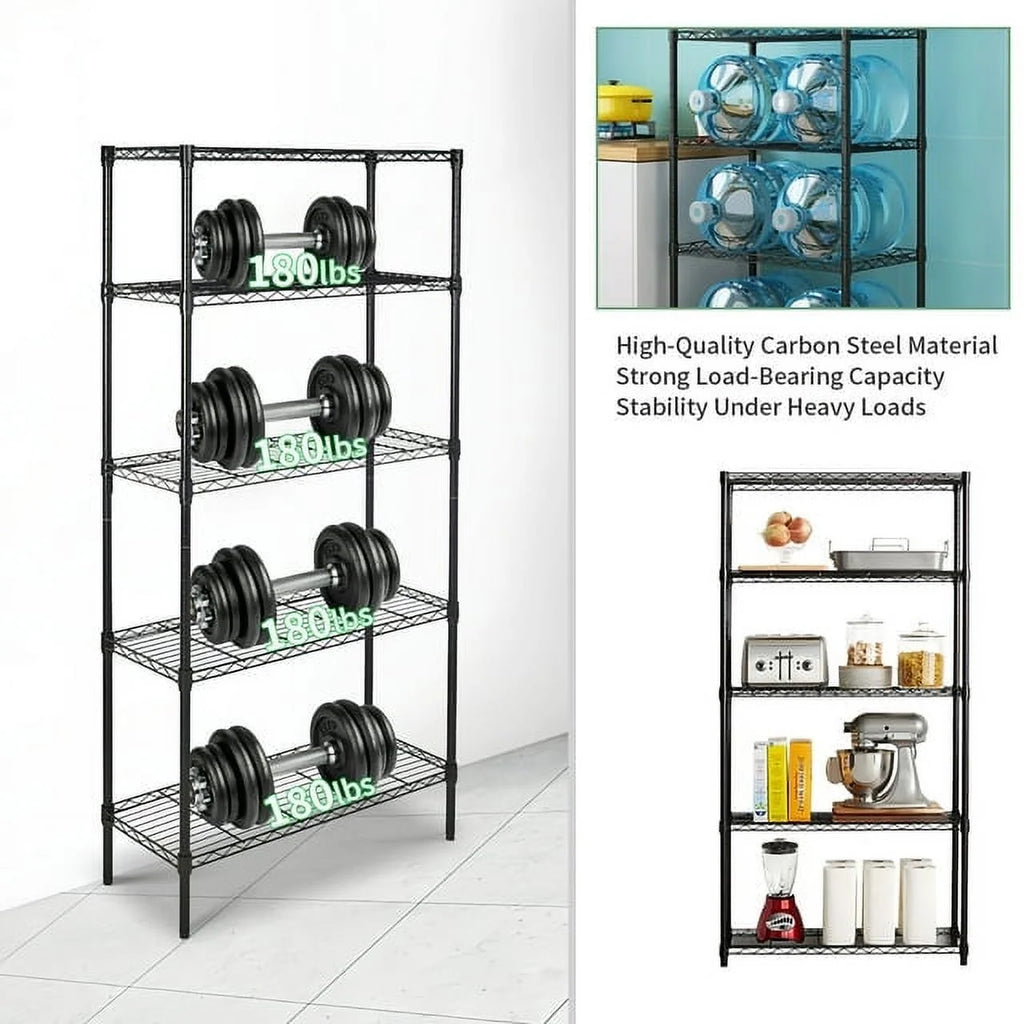 5 Tier Metal Storage Shelving Unit 35 x 14 x 70" I985