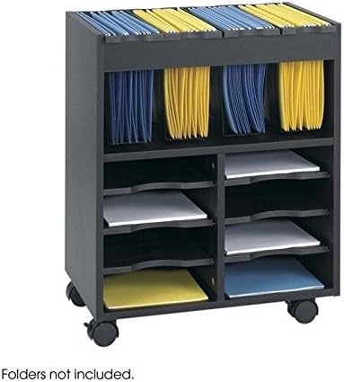 Black 8 Compartment Mobile File Cart K843738