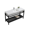 60 in. Single Sink Stainless Steel Console with Acrylic Sink U96495