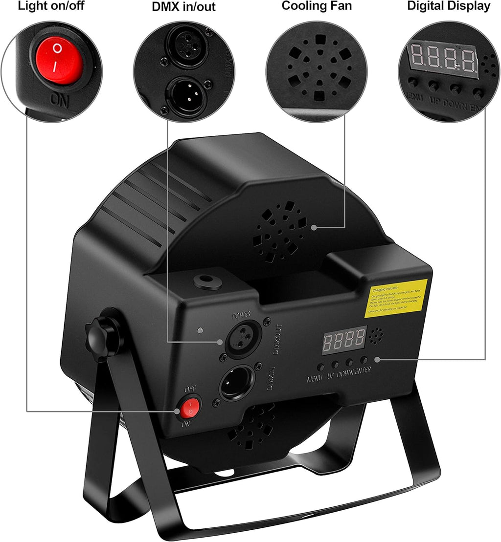 4 Pack Rechargeable Battery Powered RGB LED Uplights S479