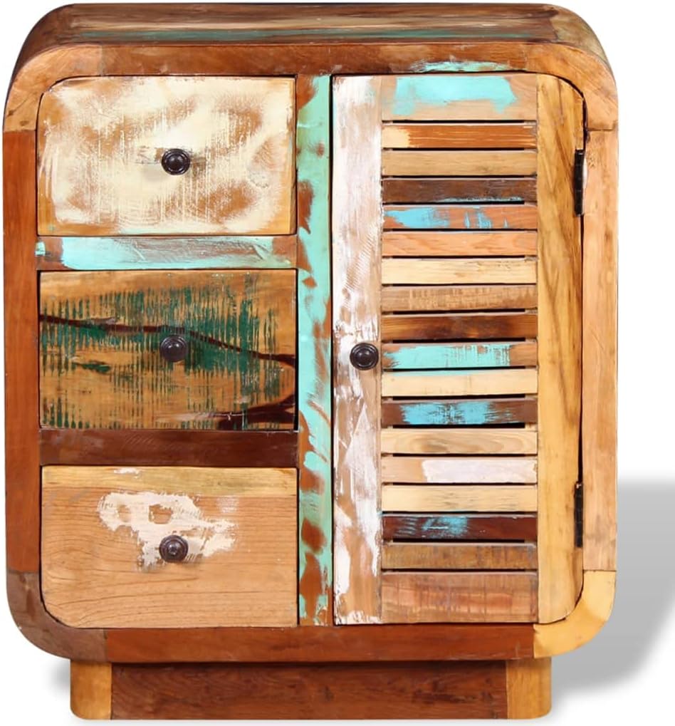 Solid Reclaimed Wood Sideboard with Door and 3 Drawers D351707