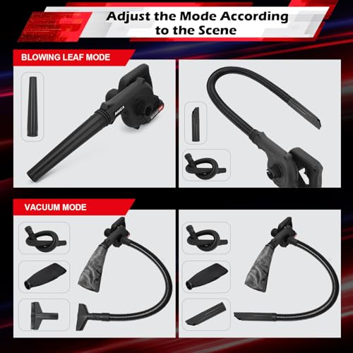 24V Cordless Electric Leaf Blower with 2 Pack Batteries and Charger Z47611