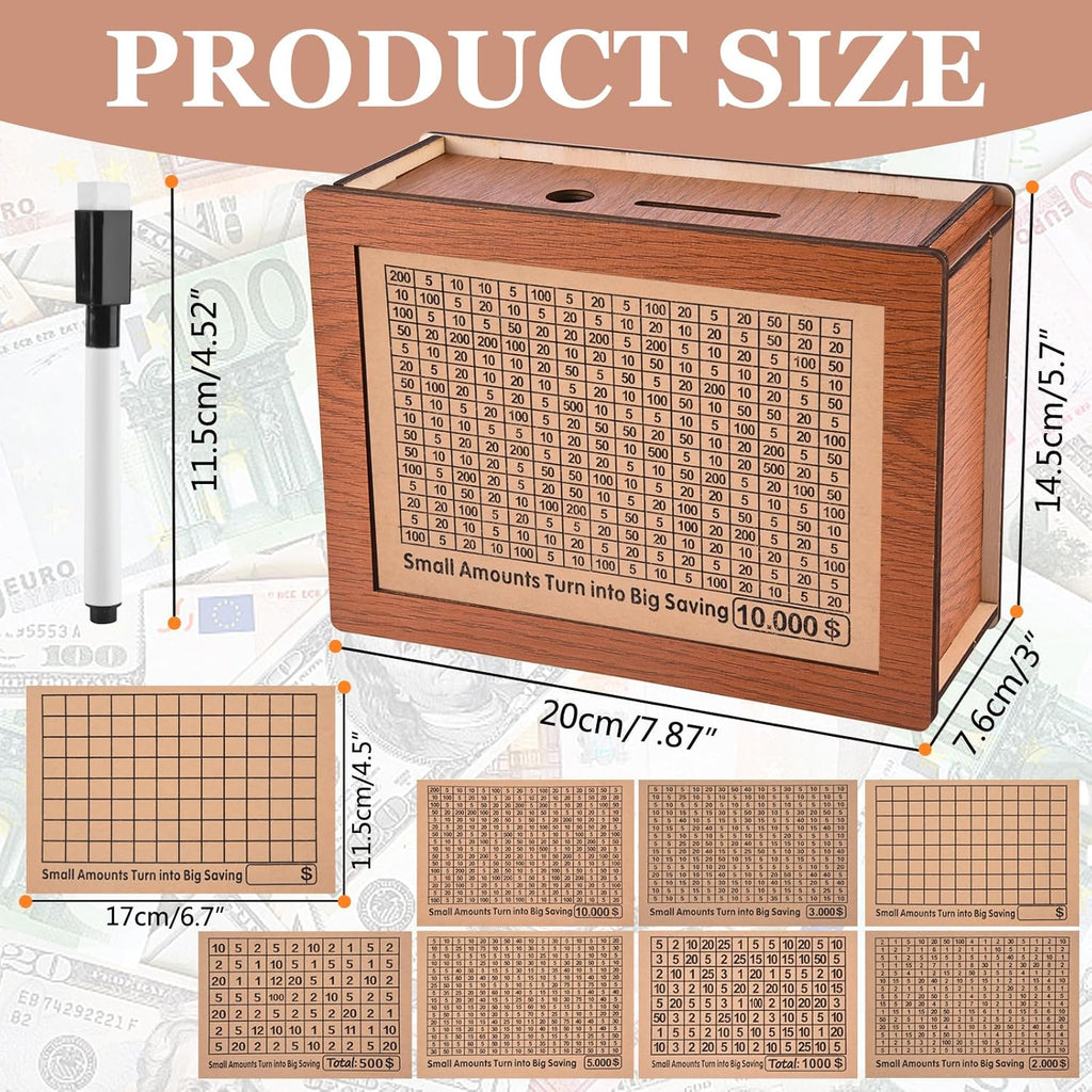 Wooden Money Saving Box with Counter L4622