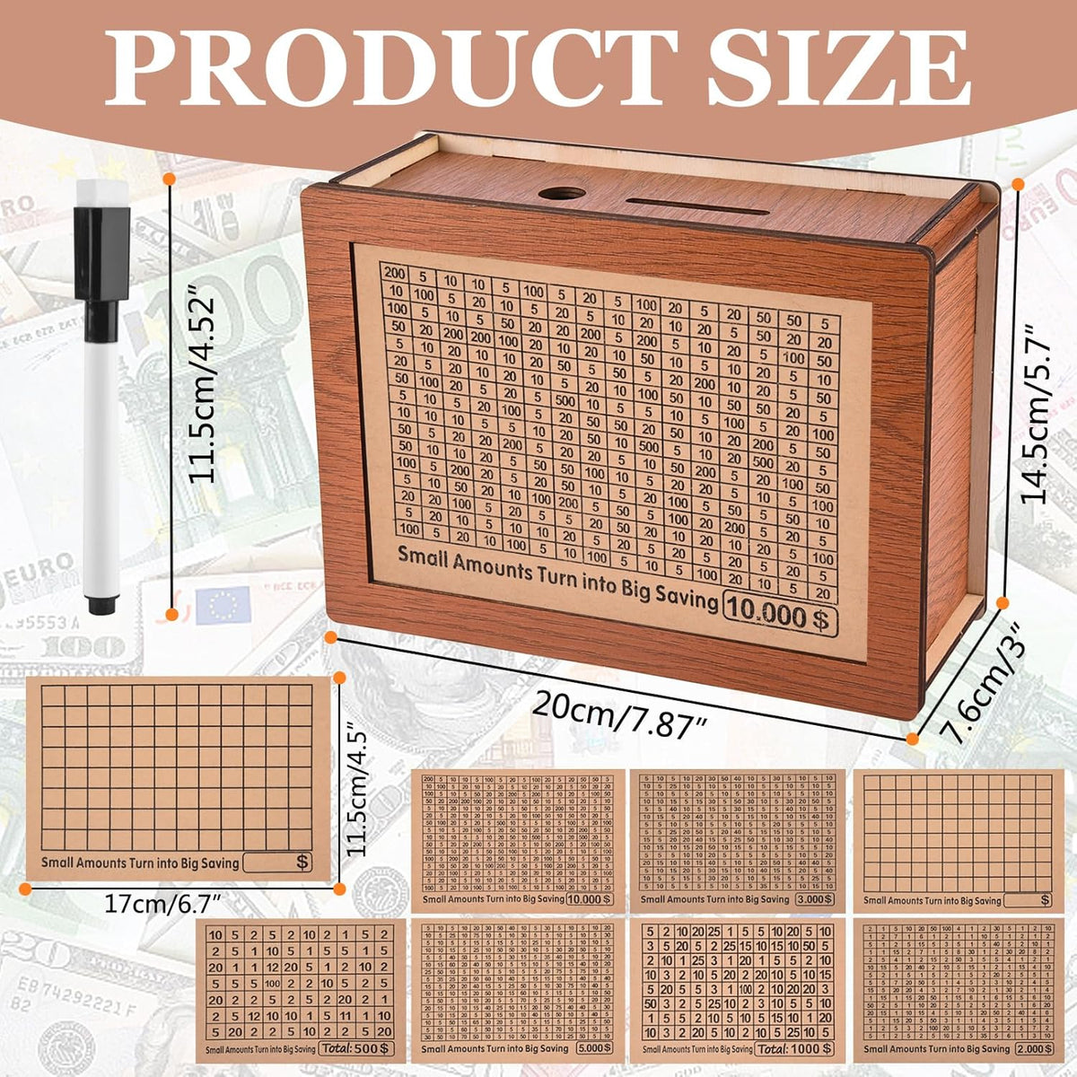 Wooden Money Saving Box with Counter L4622