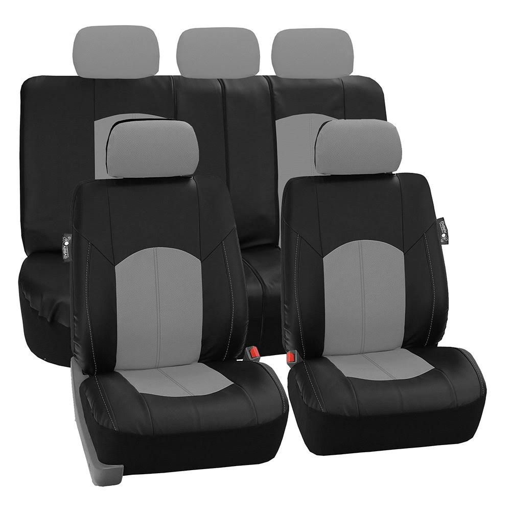 Perforated Leatherette Full Set Car Seat Covers K2867