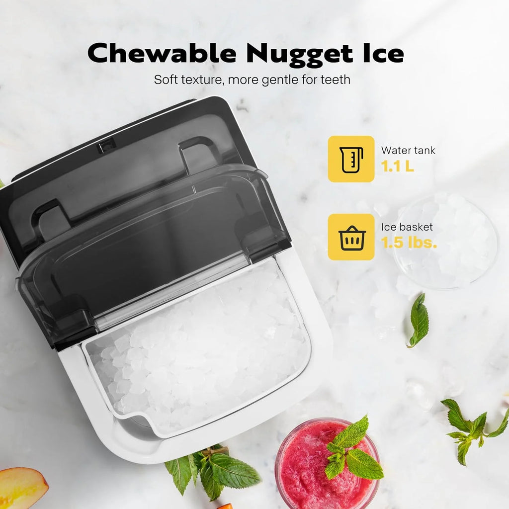 Countertop Nugget Ice Maker with Scoop and Self Cleaning Z310