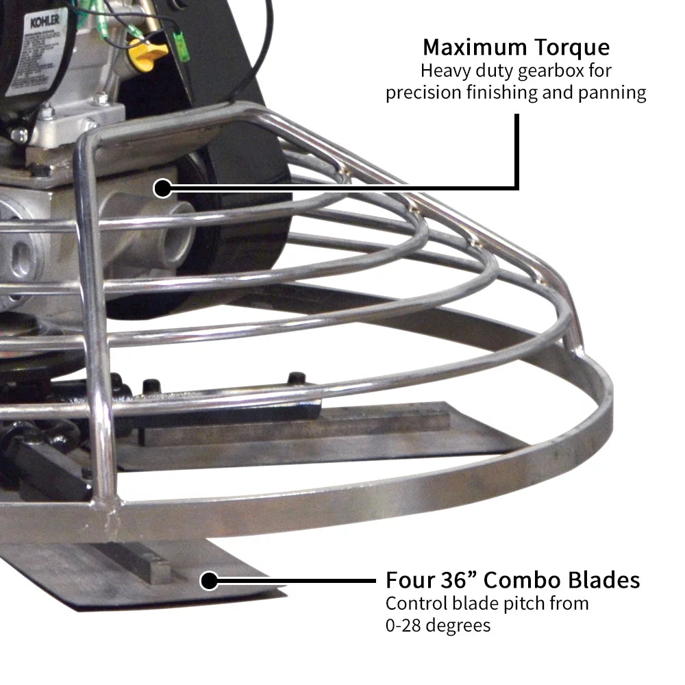 36" Gas Power Trowel with Blades and Float Pan Q354
