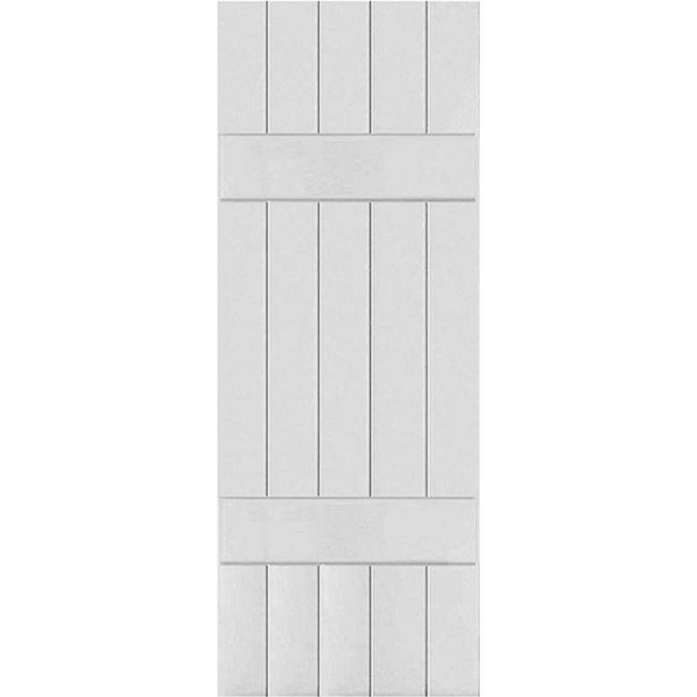 18 in. x 49 in. Primed Western Red Cedar Board and Batten Shutters Pair T587