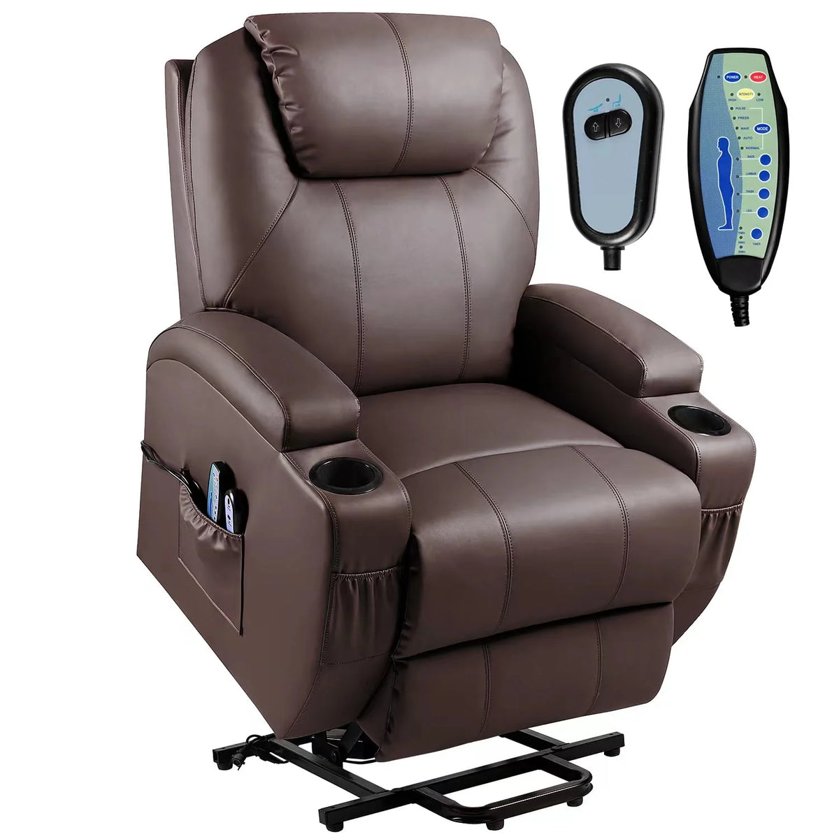 Black Faux Leather Power Lift Recliner S6538
