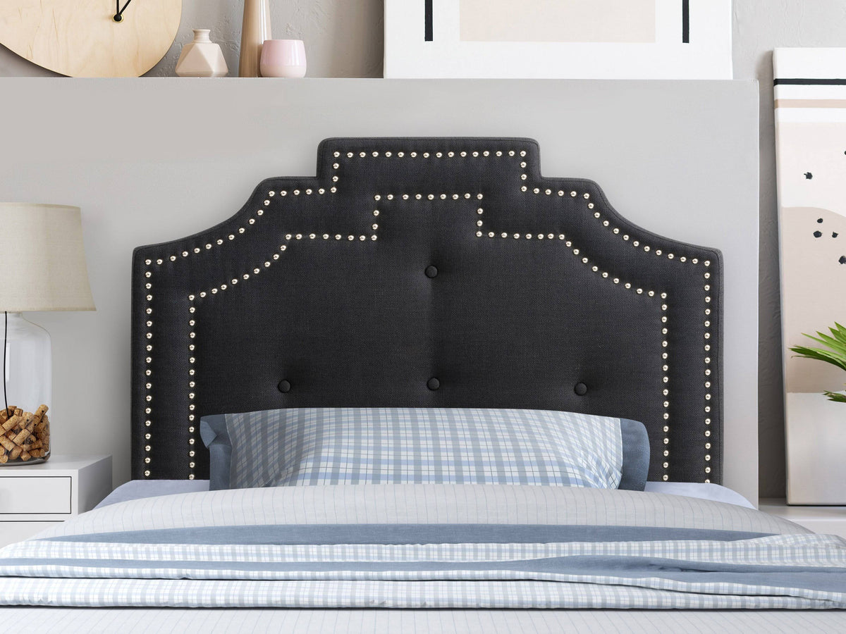 Dark Grey Button Tufted Headboard Q28468