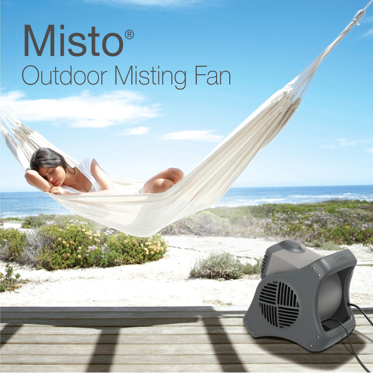 15" Outdoor Misting Fan with 3 Speeds, Black B700