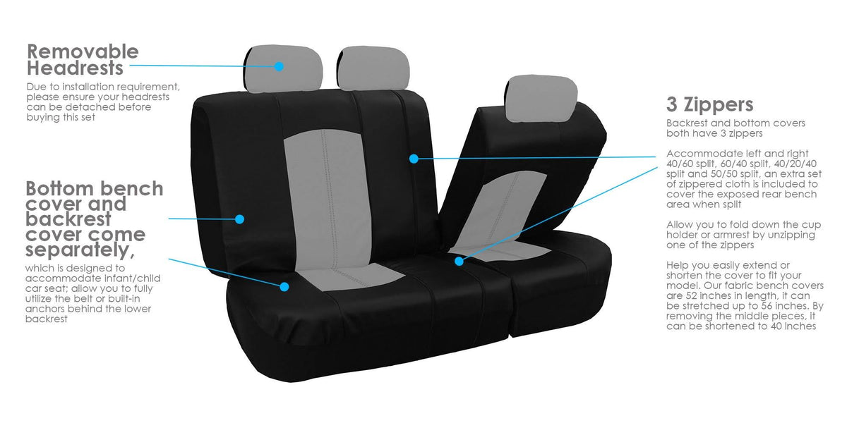 Perforated Leatherette Full Set Car Seat Covers K2867