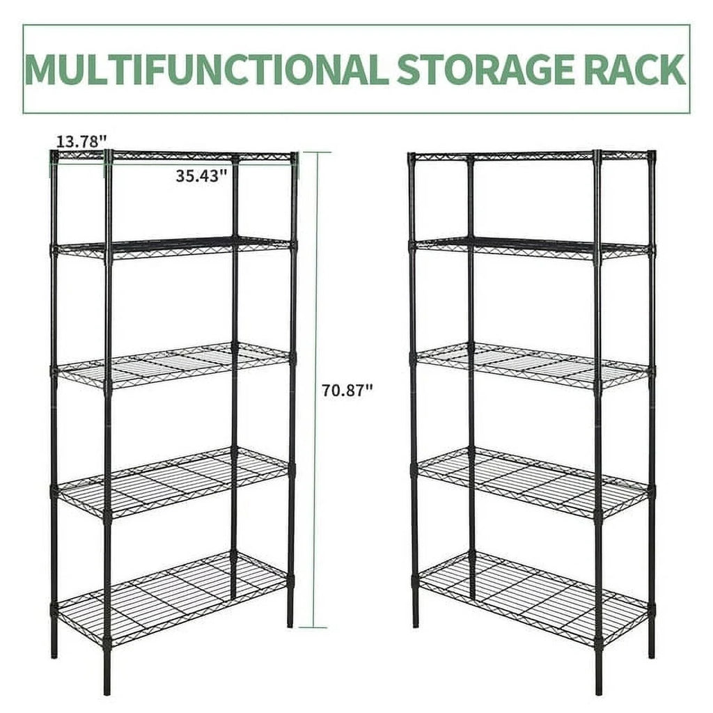 5 Tier Metal Storage Shelving Unit 35 x 14 x 70" I985