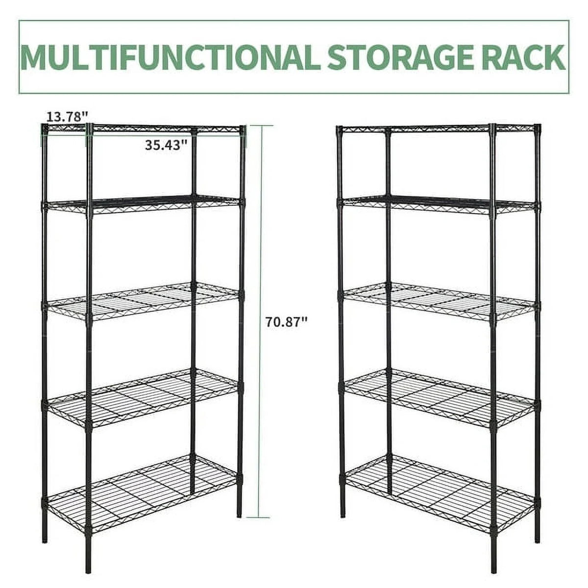 5 Tier Metal Storage Shelving Unit 35 x 14 x 70" I985