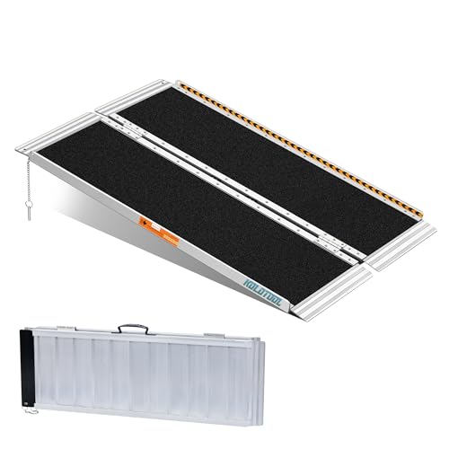 Black 6FT 800 lbs Aluminum Folding Wheelchair Ramp Z60511
