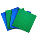 4 Building Blocks Baseplates 10"x10" Blue and Green U967