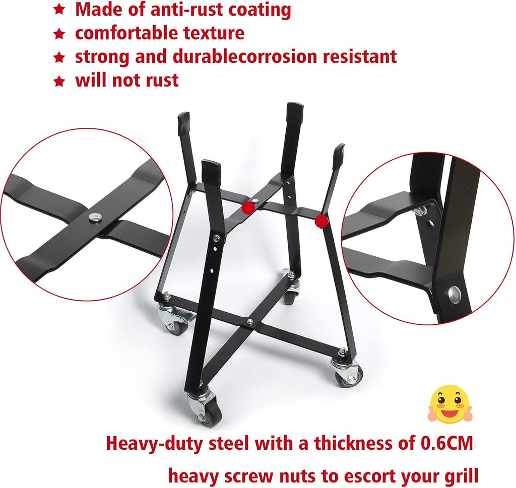 Rolling Cart with Locking Caster Wheels Powder Coated Steel K736