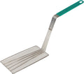 11" x 4-3/4" Rectangular Deep Fry Basket Press Heavy Duty Nickel Plated Iron with Green Coated Handle O8870