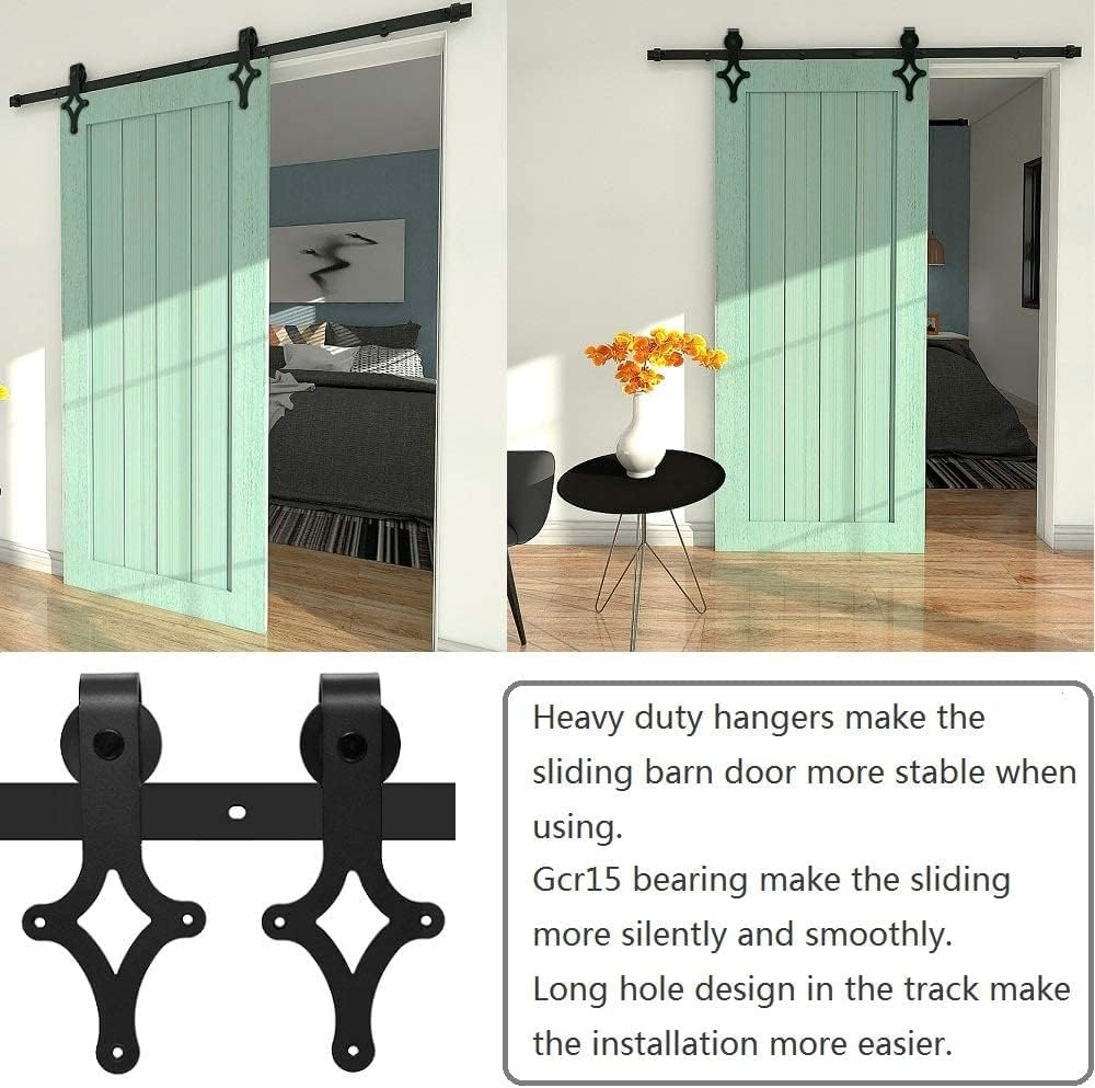 14FT Black Sliding Barn Door Hardware Kit N2194