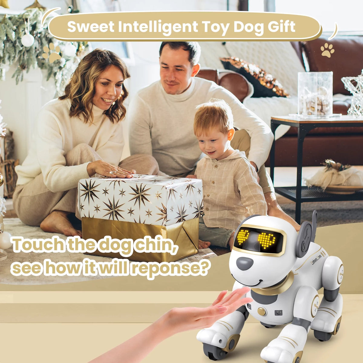 Gold Robot Dog Interactive Robot Pet Q1129