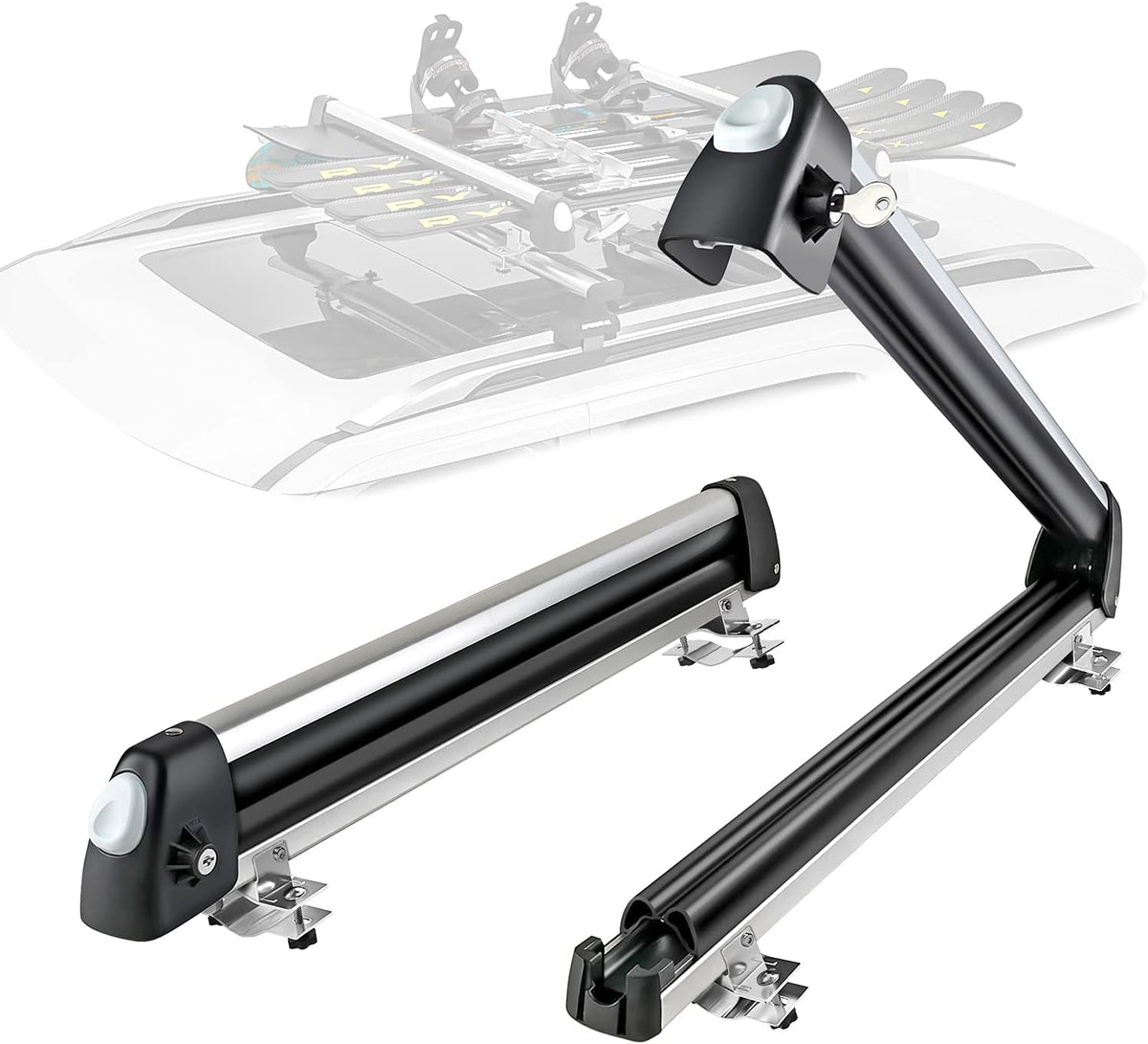 Aluminum Universal Ski Roof Rack for 6 Pairs Skis or 4 Snowboards G317065