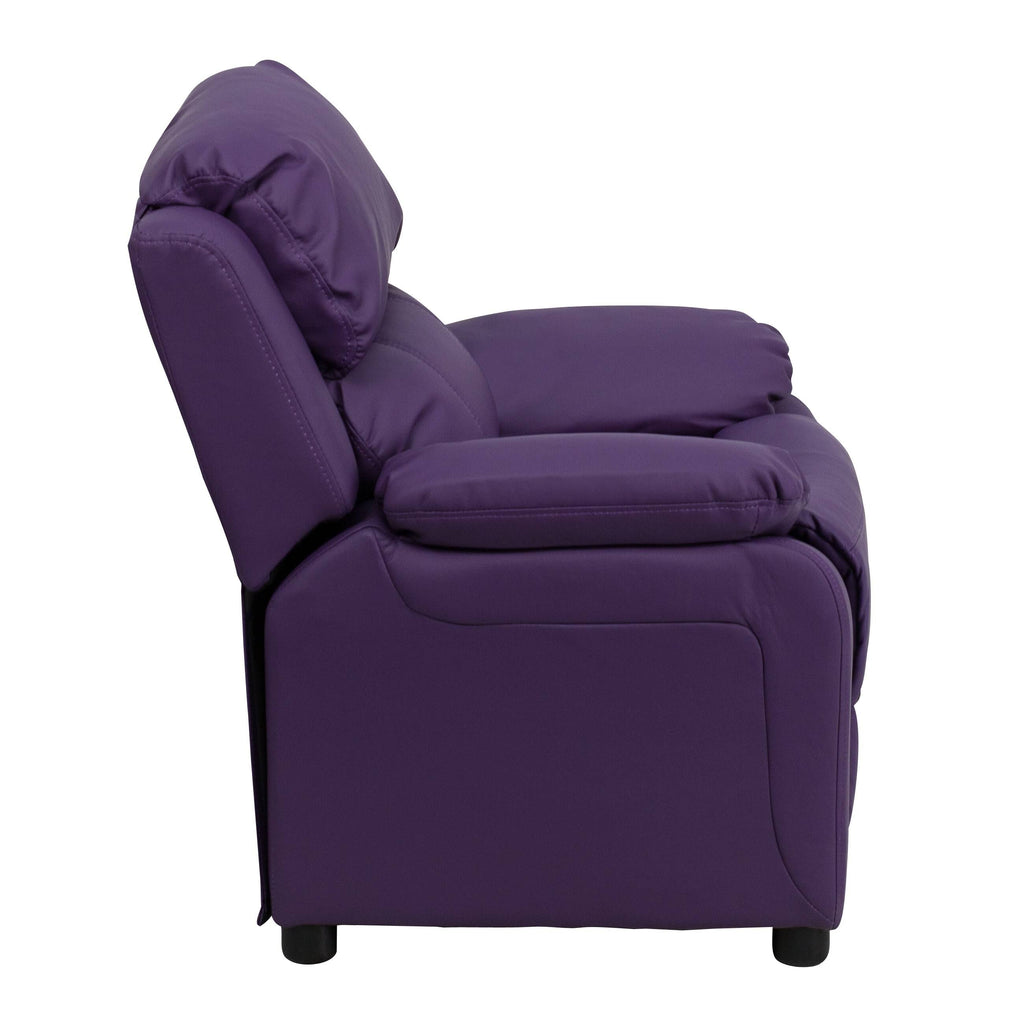 Pink Vinyl Upholstered Recliner V1141