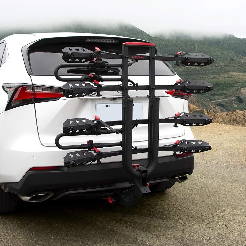 4-Bike Hitch Mounted Bicycle Carrier Rack H737