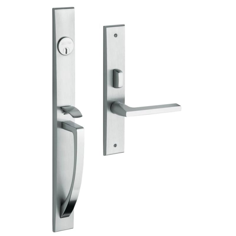 Satin Chrome Left Hand Single Cylinder Mortise Handleset Trim Set V558016