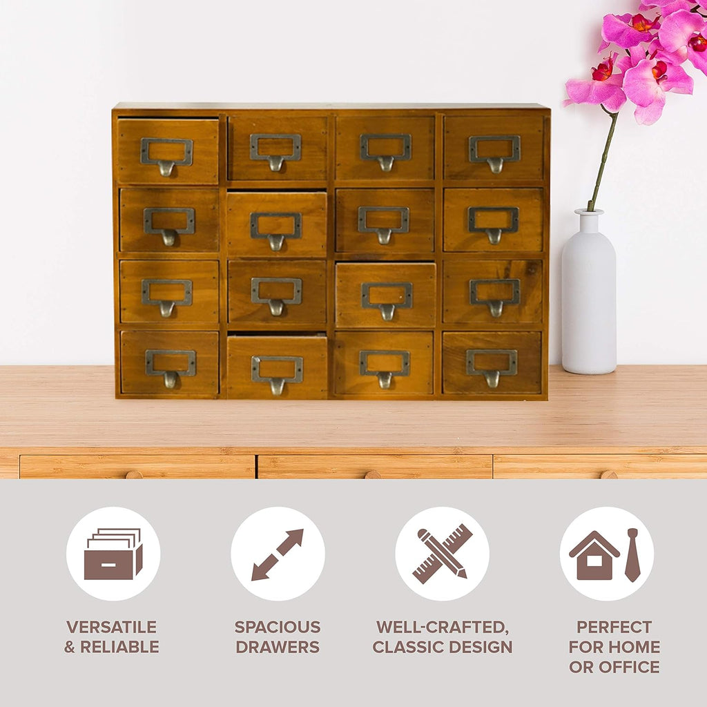 Wooden Desk Drawer Organizer with 16 Drawers T817