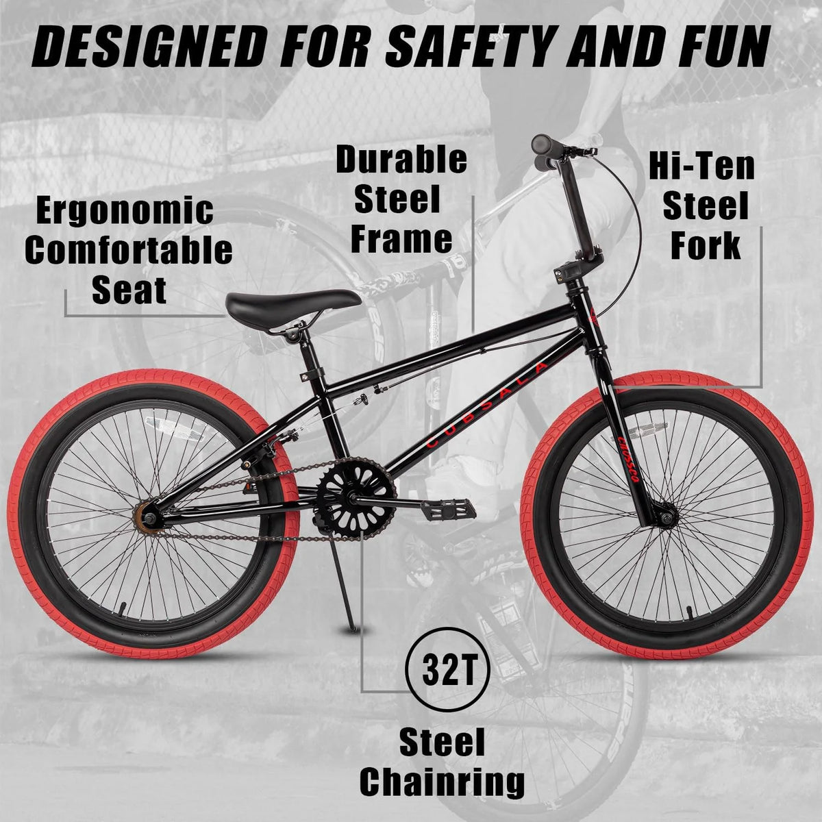 20 in Kids BMX Bike with 4 Pegs, Blue K548694
