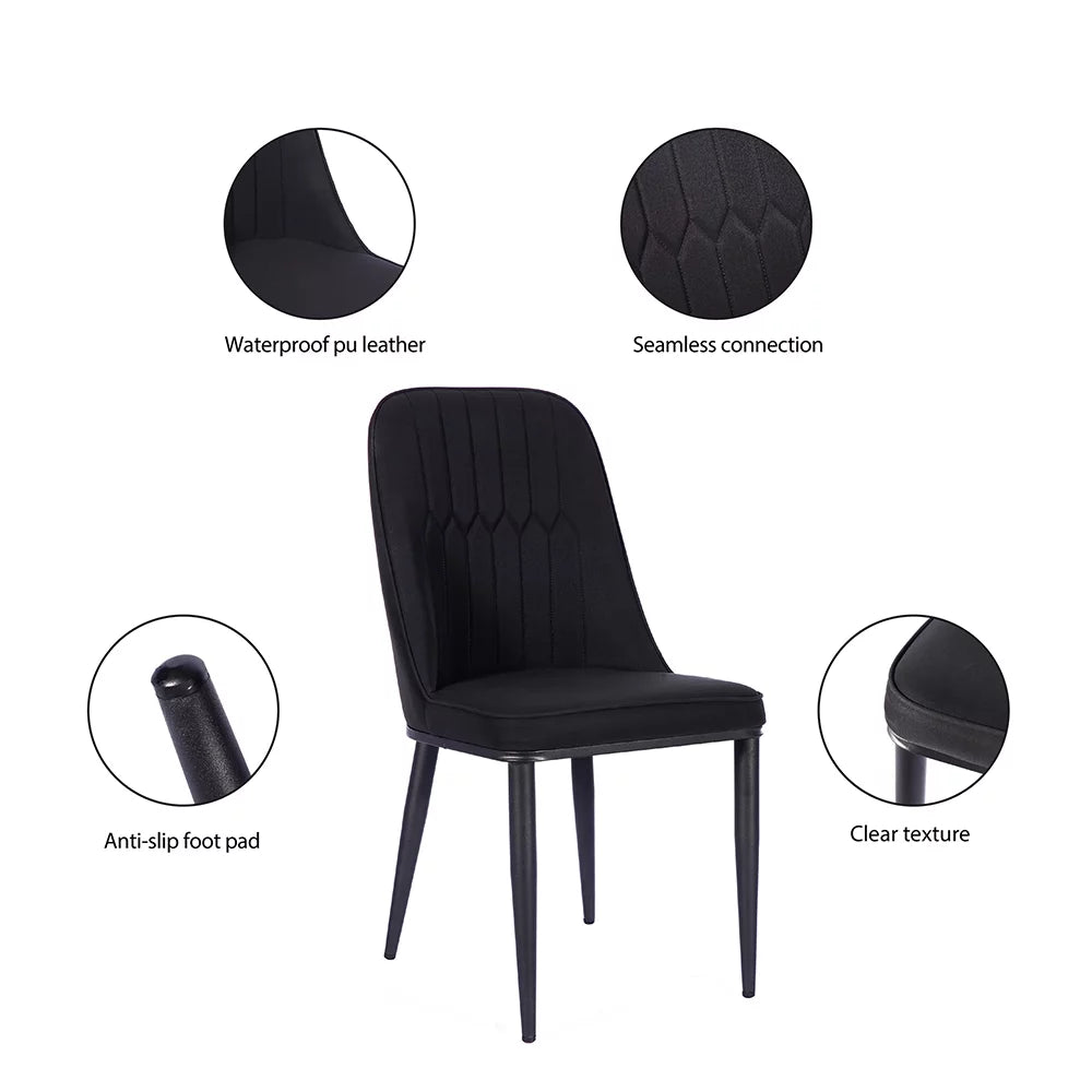 Black Faux Leather Dining Chair Set of 6 N440937