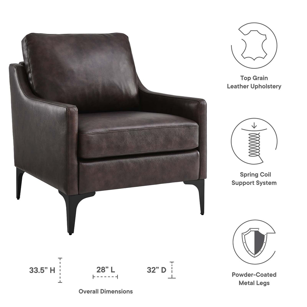Brown Leather Armchair V62897