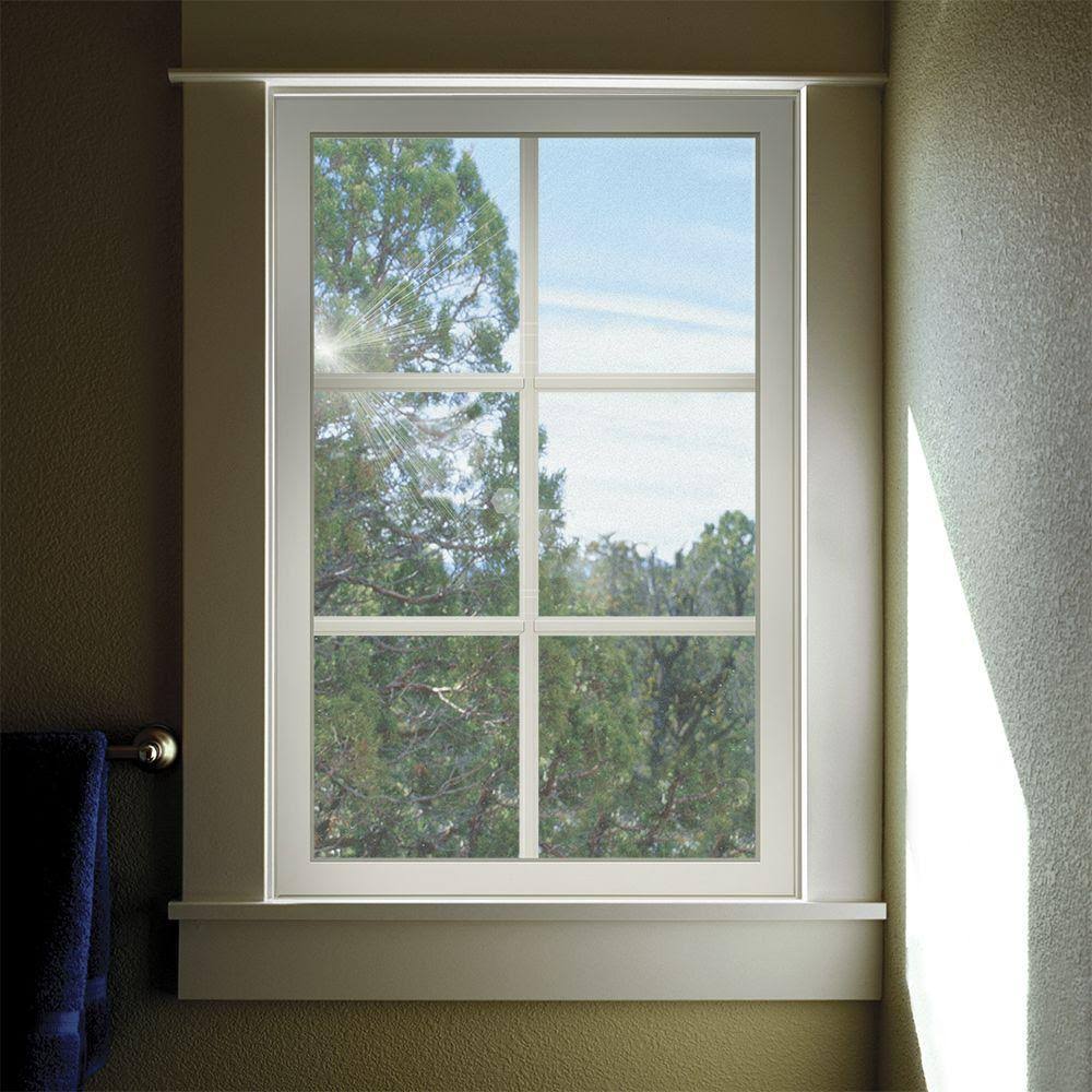 Bronze Vinyl Fixed Picture Window with Colonial Grids J805